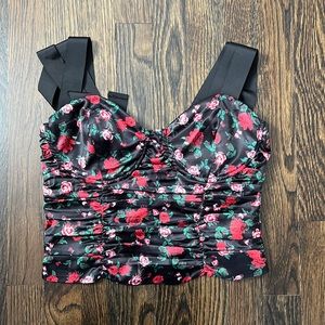 Floral corset crop top